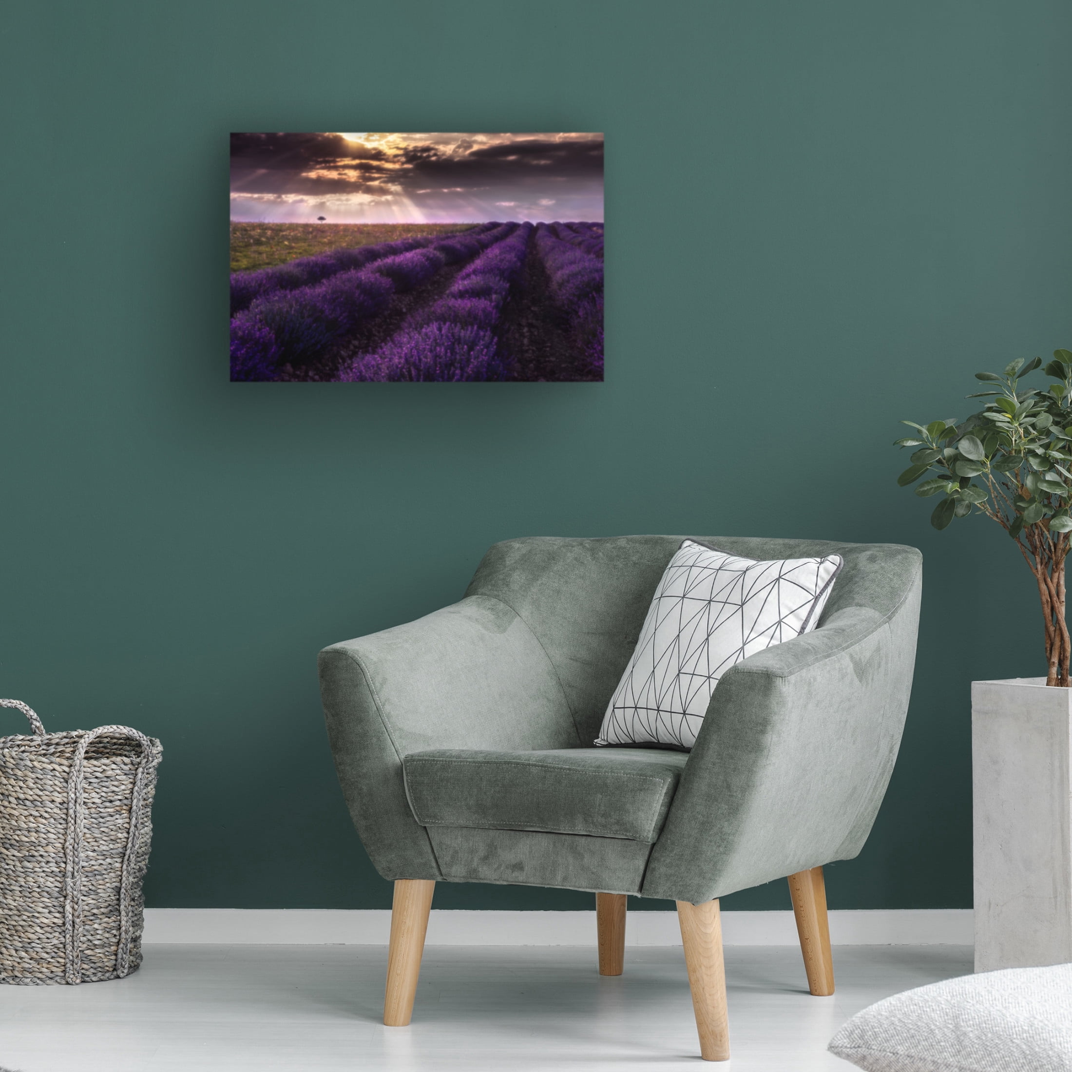 Canvas Wall Art - Jesus Concepcion Alvarado 'Between Flowers' Wall Art for Living Room, Bedroom, or Office D?cor by Trademark Fine Art - 24 x 16 Inches