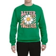 thumbnail image 2 of Wild Bobby Retro Better Together Daisy Smiley Face Checkered Background Vintage Unisex Crewneck Sweatshirt, Kelly, XX-Large, 2 of 6