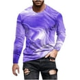 thumbnail image 2 of Tawop Mens Casual Shirts Crew Neck Long Sleeve Graphic Gradient Purple XL, 2 of 5