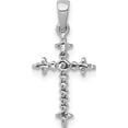 thumbnail image 4 of 14K White Gold 1/10Ct. Diamond Fleur E Lis Cross Pendant (20 X 10.5) Made In India pm5075-010-wa, 4 of 6