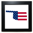 thumbnail image 1 of Oklahoma USA mapa estrellas rayas bandera forma Mesa de pared con marco cuadrado negro, 1 of 4