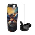 thumbnail image 2 of Fotbe Cool Cat With Sunglasses Pattern 18oz Sports Insulated Kettle Stainless Steel Sports Insulated Kettle For Running Hiking Cycling Climbing Man'S Woman'S Water Bottle, 2 of 8
