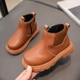 thumbnail image 2 of Otqutp Boys Girls Winter Chelsea Boots Side Zipper Warm Fleece Lined Ankle Boots Kids Non Slip Fashion Boots for Cold Weather, 2 of 3