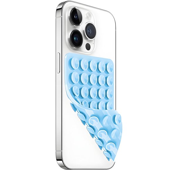 Lvshuliangpin 1 paquete de silicona con ventosa para teléfono móvil, soporte de doble cara, manos libres, agarre fuerte, soporte de silicona para teléfono para selfies y vídeos, accesorios antidesliza