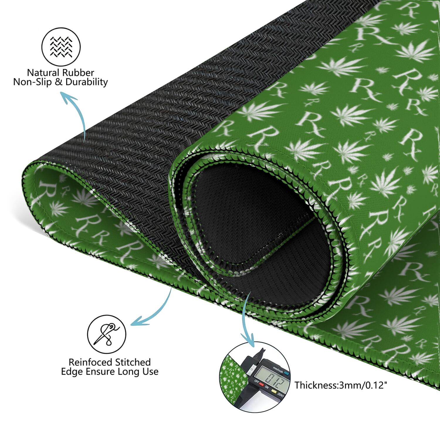 Plants Inspired Game Table Mat Measuring 31.5x31.5 Inches Made of Rubber Material with Anti-Slip Non-Slip Backing and Noise Reducing Qualities for Tiles and Cards