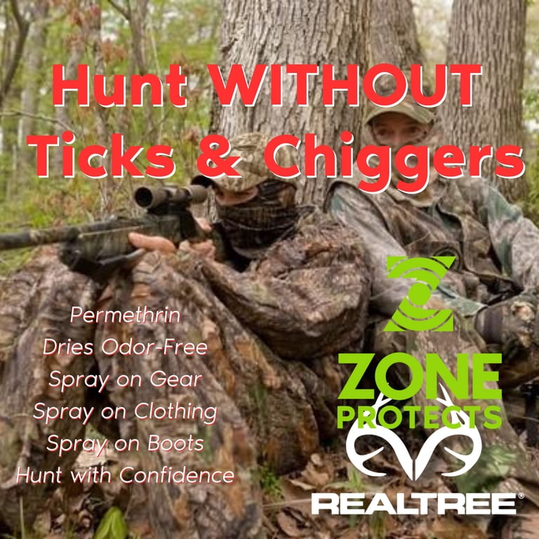 Zone Realtree Bug Spray Bundle – 10oz Picaridin & 10oz Permethrin Spray, 12-Hour Protection From Ticks, Mosquitoes & Chiggers