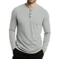 thumbnail image 5 of Hearthz Mens Henley Long Sleeve T-Shirt Fall 3-Button Solid Color Big and Tall Shirts for Men Crewneck Sports Baseball Jerseys T Shirts, 5 of 7