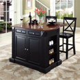thumbnail image 2 of Crosley Coventry Drop Leaf Kitchen Island with X Back Stools in Black, 2 of 10