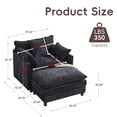 thumbnail image 2 of Lovableguy Modern Oversized Accent Chair with Ottoman,Chenille Deep Seat Upholstered Armchair,Comfy Single Sofa Couch for Living Room Bedroom Office Apartment,Black, 2 of 7