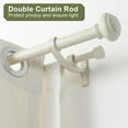 thumbnail image 3 of Double Curtain Rods 36 to 72 Inches with Solid Aluminum Alloy Brackets, 1 Inch Adjustable Drapery Rod, Heavy Duty Dual Curtains Rod for Window, Sliding Door, Bedroom Decoration, White Wood Grain, 3 of 14
