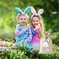 thumbnail image 4 of Clearance Under $5!Yyuenw Easter Burlap Bag Easter Burlap Bags with Drawstrings Bunny Rabbit Linen Pouches Sacks with Ribbon Party Favor Bag for Birthday Treats Goodie, 4 of 5