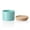 Cyan, variant on Kitchen Canisters Ceramic Food Storage Jar, Stackable Containers with Airtight Seal Wooden Lid (White)