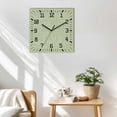 thumbnail image 3 of Sage Green Wooden Wall Clock Silent Non Ticking, Farmhouse Burlap Solid Green Modern Linen Texture Square Wall Clocks Battery Operated, Decor Clock for Home Office, Living Room, Kitchen, 10 Inch, 3 of 9