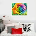 thumbnail image 5 of COMIO Rainbow Rose Canvas Wall Art Hanging Painting Home Decor Hanging Picture, 5 of 5