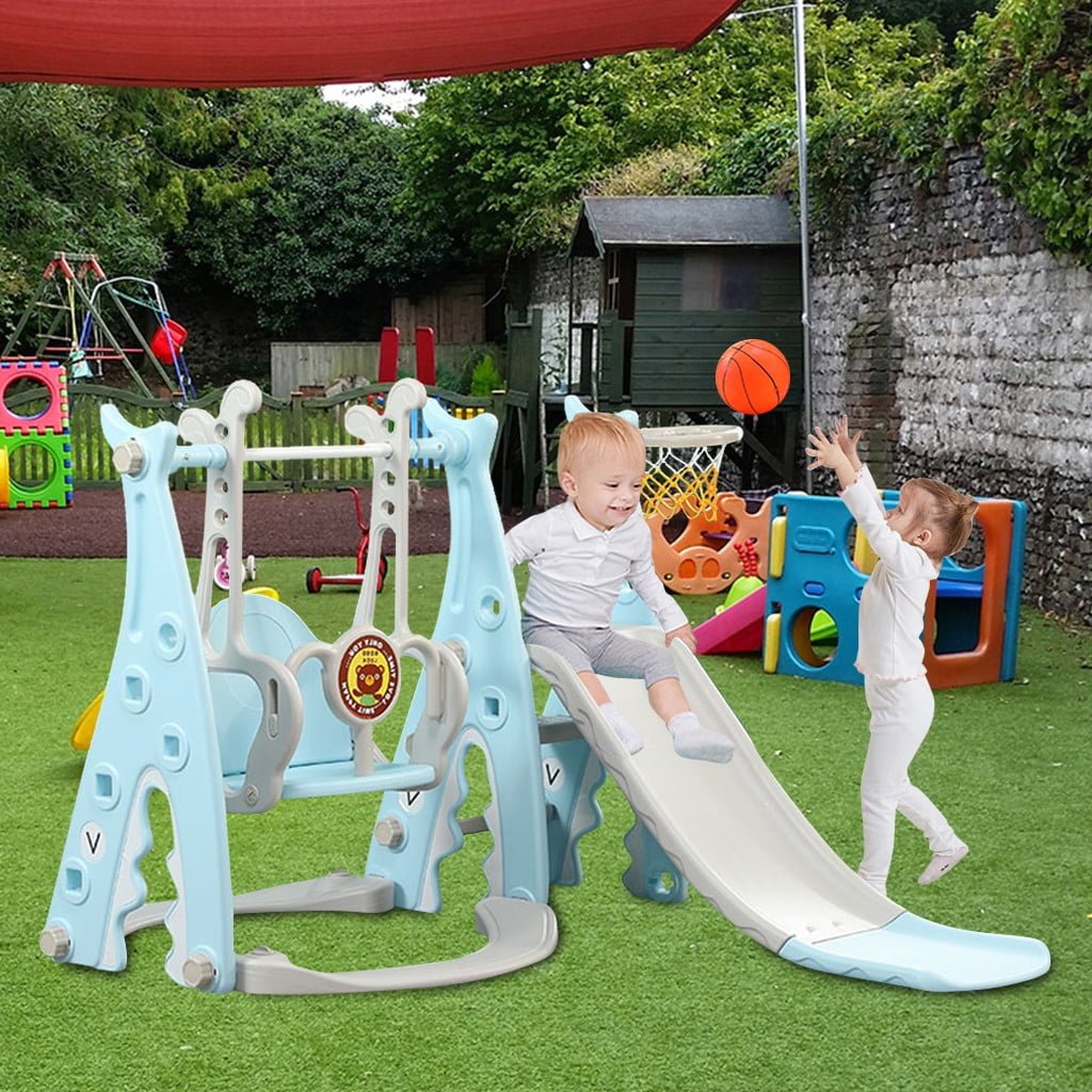 Details about   Toddler Kids 3 in1 Swing Set Backyard Playground Slide Fun Playset In/Outdoor 