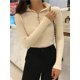 thumbnail image 5 of Suéter de cuello alto con cremallera para mujer, jersey de punto, cuello alto, básico, para otoño e invierno, ajustado, color negro, 2024, 5 of 5