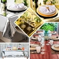 Efavormart 50"x50" Metallic Foil Square Tablecloth, Disposable Table Cover - Rose Gold Blush for ...