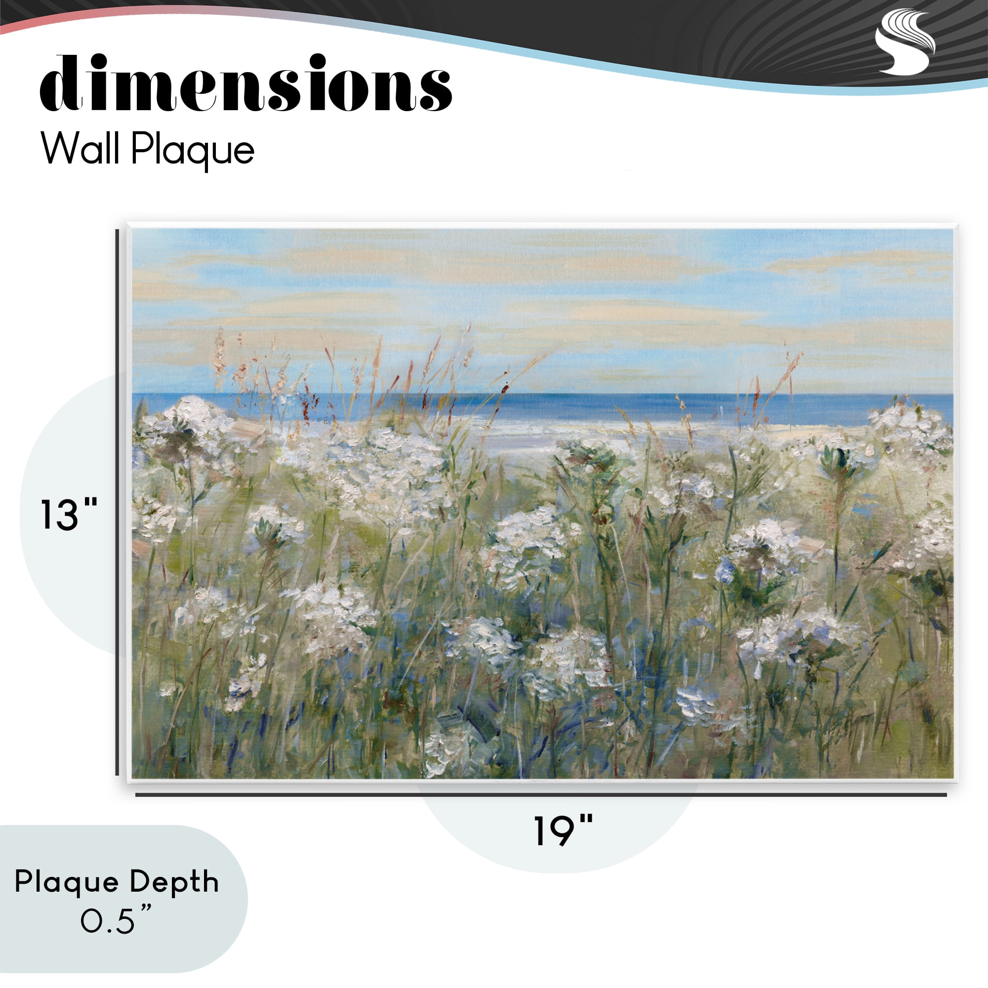 Stupell Industries Impressionist Seaside Meadow Wall Plaque Art, design by Sally Swatland