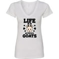 thumbnail image 3 of Inktastic Life is Better with Goats Women's V-Neck T-Shirt, 3 of 5