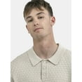 thumbnail image 4 of No Boundaries Basket Stich Polo Sweater, Men's and Big Men's, 4 of 5