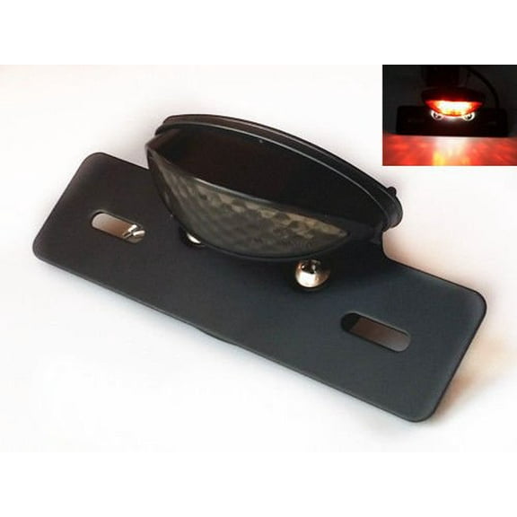 BHYShop LED Integrated Motorcycle Quad ATV Brake Running License Plate Mount Holder Turn Signal Rear Tail Stop Light for Harley Honda Kawasaki Suzuki Yamaha Bobber Cafe Racer Clubman Cruiser