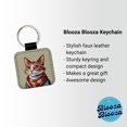 thumbnail image 2 of Cat Wearing Scarf Faux Leather Square Keychain, 2 of 7