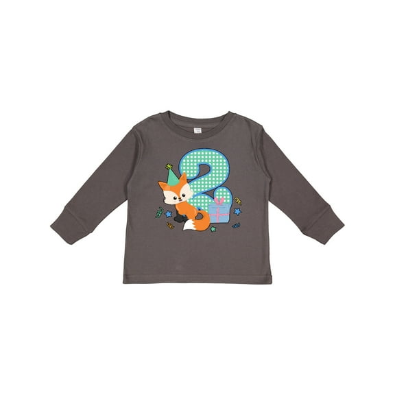 Inktastic Im 2 Years Old With Fox Boys or Girls Long Sleeve Toddler T-Shirt