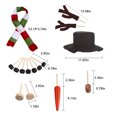 thumbnail image 3 of OAVQHLG3B Christmas Snowman Dress Suit Combination Wooden Button Pipe Hat Scarf, Small Size, Christmas Hat Or Black Hat Red Green White Scarf 15pcs, 3 of 6