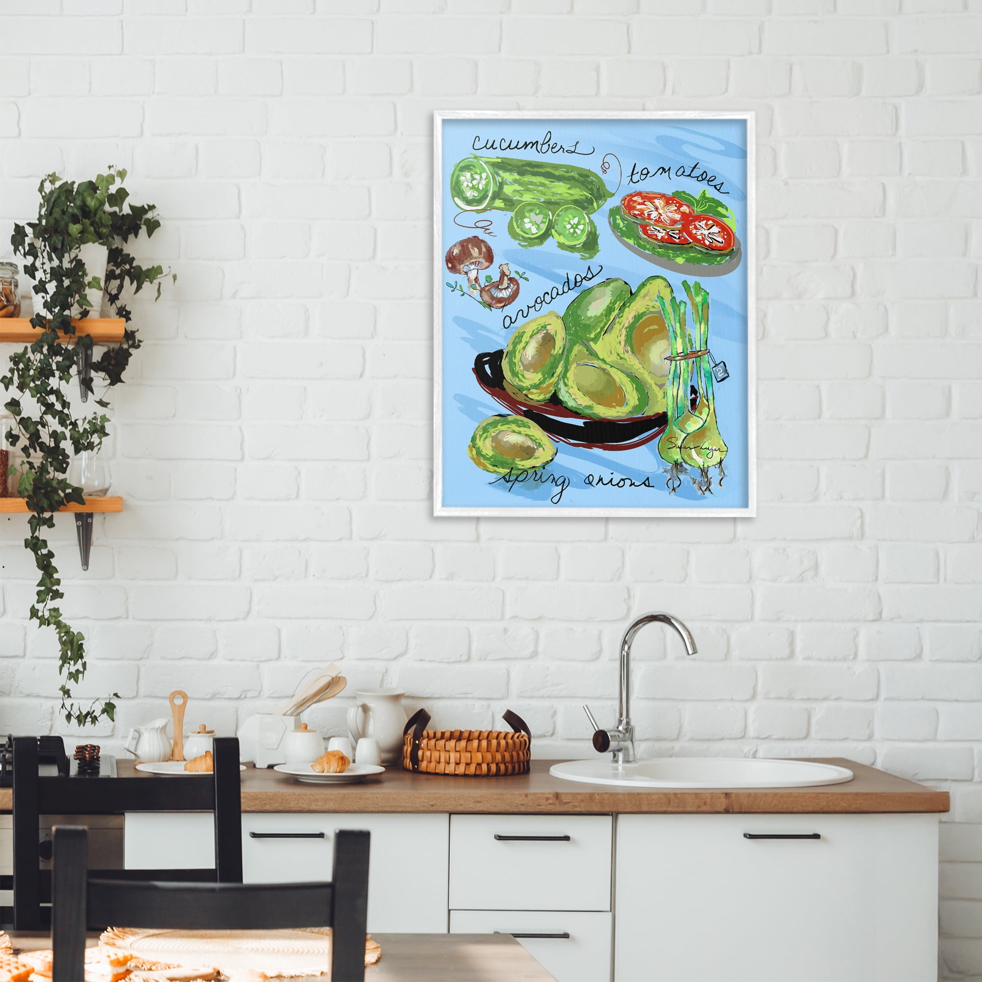 Stupell Industries Fresh Produce Collection White Framed Giclee Art, design by Susan Lugar