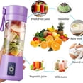 thumbnail image 3 of Personal Portable Blender Mini 6 Knife Juicer Smoothie Mixer USB Household Small Charging Portable Student Fruit Veggie Juicer Cup 380ML/13.4OZ, 3 of 13
