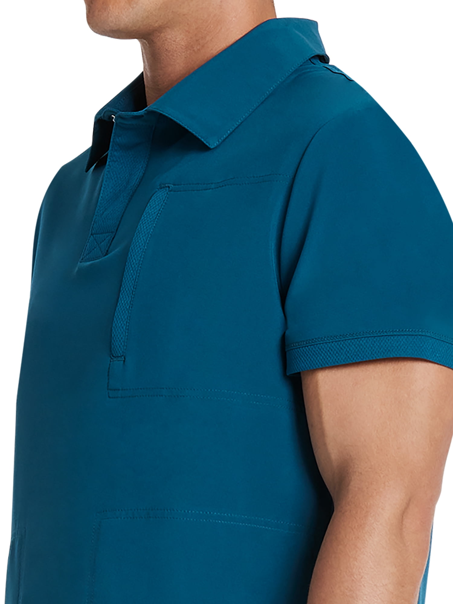 Scrubstar Men's Premium Performance Stretch Polo Scrub Top, Sizes XS-3XL