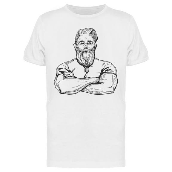 Strong Bearded Man T-Shirt Men -Image by Shutterstock, Male x-Large