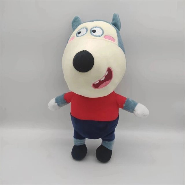 30cm Anime Wolfoo familia juguetes de peluche dibujos animados Plushie Lucy muñecos de peluche suaves juguete para niños niñas Fans regalos