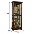 thumbnail image 6 of Hardwood Mirrored Curio Cabinet in Victorian Cherry Finish by Pulaski Furniture, 6 of 6