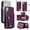 Deep Purple, variant on Furiet Wallet Case for Samsung Galaxy S24 Plus S24+ 5G with Tempered Glass Screen Protector Slim Purse Shoulder Strap, Card Holder Stand Phone Cover for S24plus 24S + S 24 24+ Women Men Deep Purple