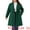 Dark Green, variant on Women's Plus Size Notched Lapel Coat with Belted Design 4X Dark Red