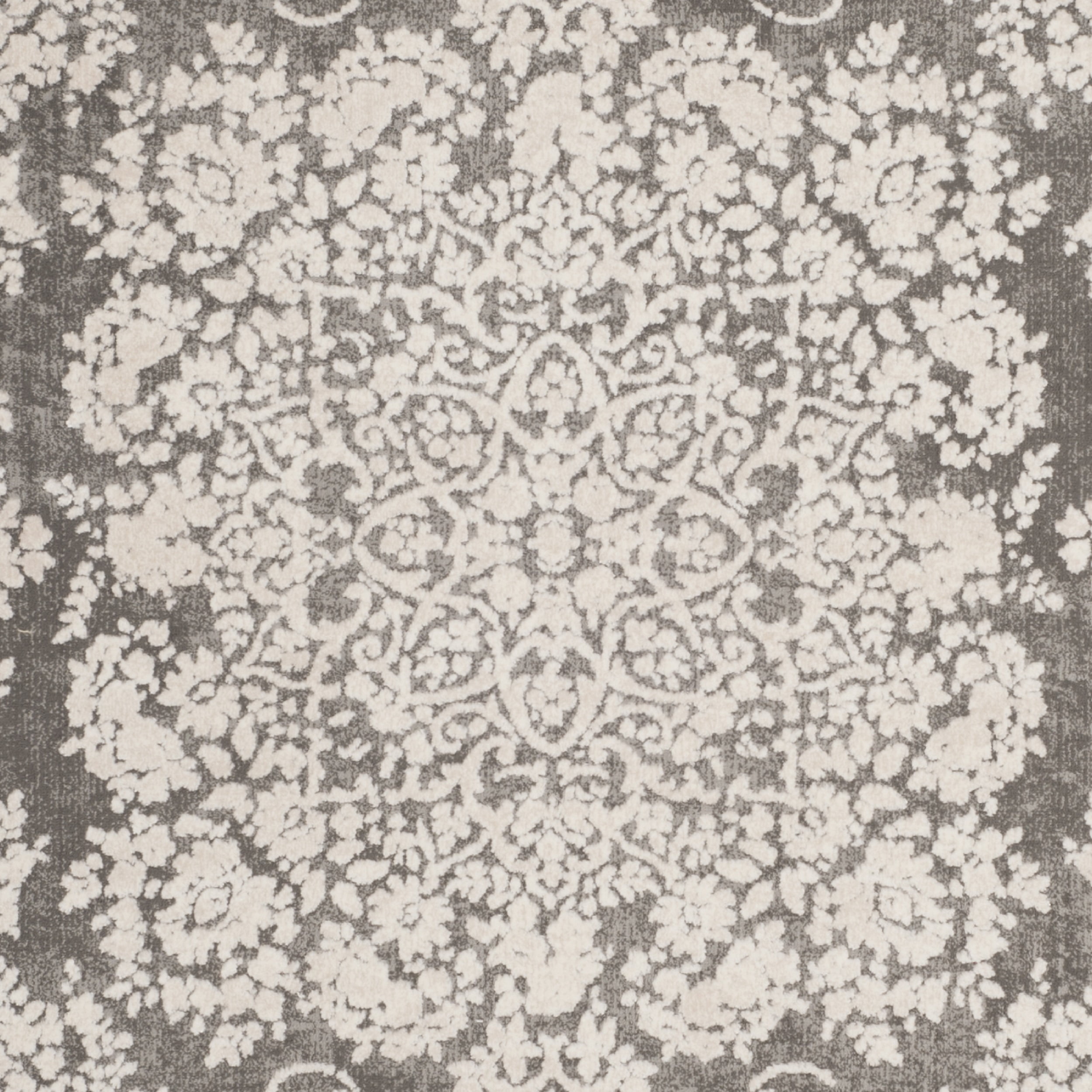 SAFAVIEH Reflection Sophia Traditional Area Rug, Dark Grey/Cream, 5' x 5' Square