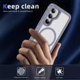 thumbnail image 4 of for Samsung Galaxy S25+ Case,[Built-in Invisible Kickstand],Compatible with MagSafe,Military-Grade Drop Protection Double Layer Shockproof Slim Translucent Matte Phone Case,Lightpurple+Clear, 4 of 7
