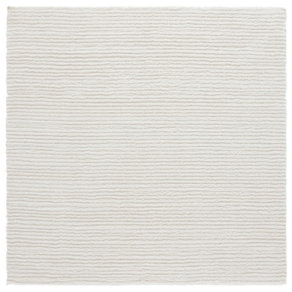 SAFAVIEH Penelope Marcelyn Solid Shag Area Rug, Ivory, 6'7" x 6'7" Square