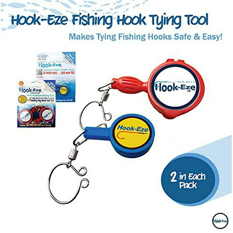 HOOK-EZE Knot Tying Tool Cover Hooks on 4 Fishing Poles
