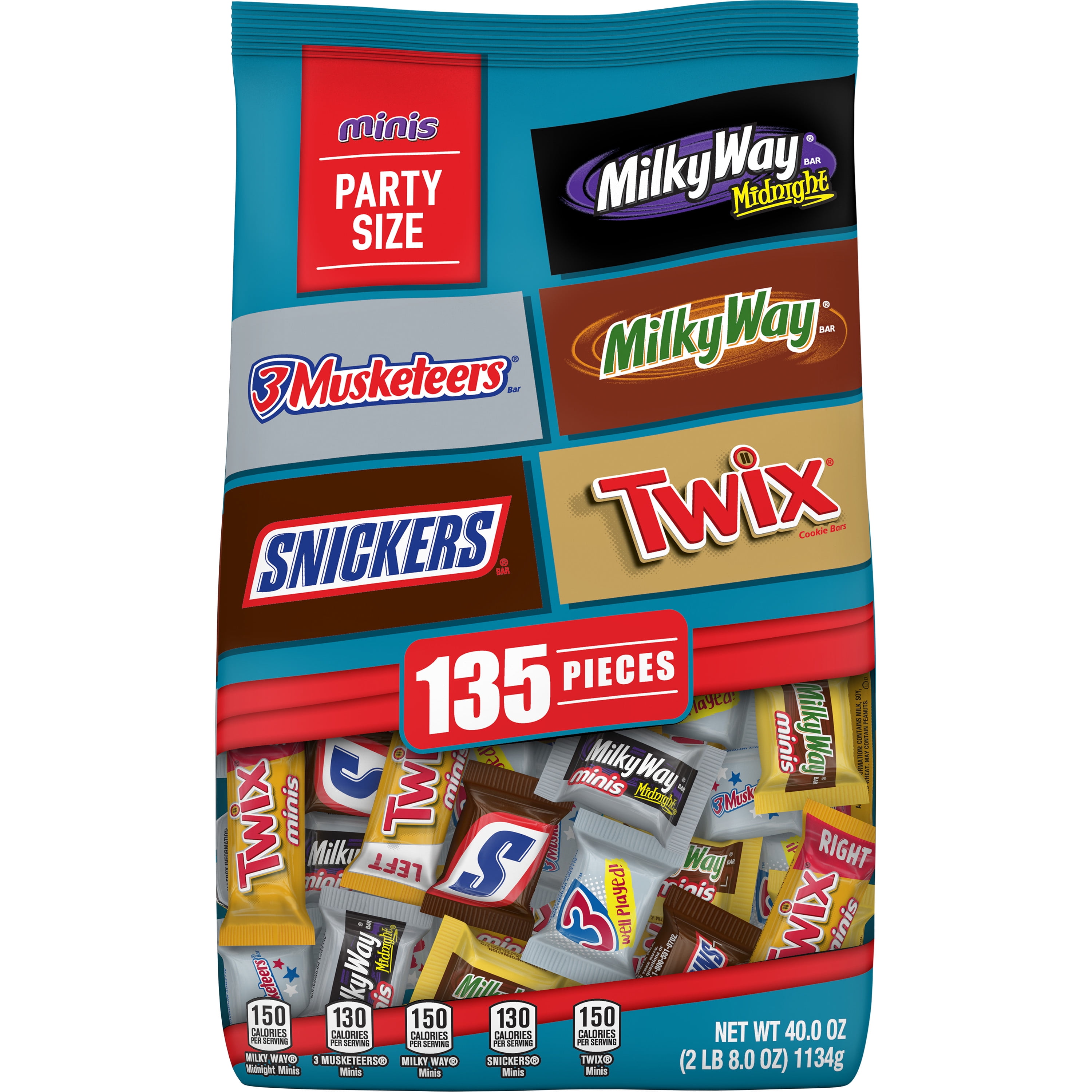 SNICKERS, TWIX, MILKY WAY ORIGINAL, MILKY WAY MIDNIGHT, 3 MUSKETEERS ...