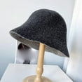thumbnail image 3 of CoCopeaunts Wool Bucket Hat Plain Elegant Double-Sided Women Autumn Winter Warm All-Match Wear Basin Hat Lightweight Foldable, 3 of 8