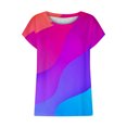 thumbnail image 4 of Birdeem Mode Femmes Mode Manches Courtes Col Rond T-Shirt Imprimé Blouse Tops Amples, 4 of 6