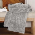 thumbnail image 6 of BNM Fleece Diamond Fluffy Blanket, Throw XL, Platinum, 6 of 7