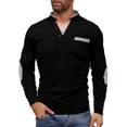 thumbnail image 2 of pstuiky camisas de manga larga para hombre, Blusa/camiseta informal y moderna de color liso con cuello en V, manga larga y bolsillos abotonados para hombre Tops casuales para hombres xxl, 2 of 9