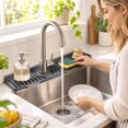 thumbnail image 4 of Leeye Silicone Faucet Mat for Kitchen Silicone Guard Cuttable Adjustable Silicon Faucet Guard Mat 8Â° Slope Thickened Auto Drain for Kitchen Bath Gray, 4 of 6