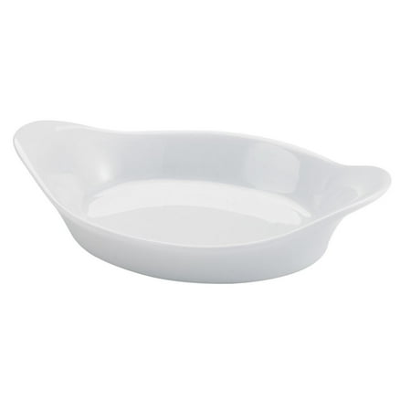 Oval Oven Safe Gratin Dish - HIC 98053 Porcelain Mini Seafood Au Gratin Dish, 5