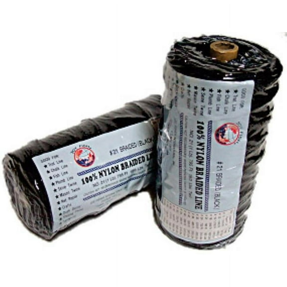 Lee Fisher 100% Nylon Braided Twine Size 24 Spool Size 1 lb Black and Tarred 700 ft 150 lbs Test