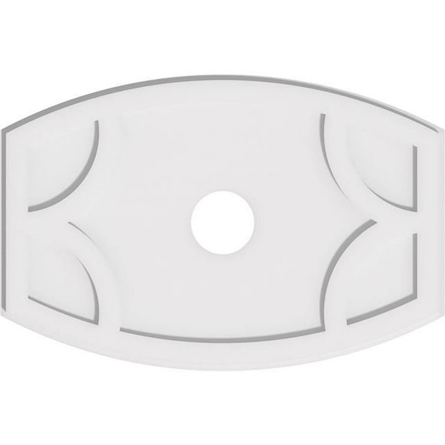 Ekena Millwork CMP28X18KY-04000 4 in. ID x 15 in. Rectangle Kailey Architectural Grade PVC Contemporary Ceiling Medallion