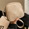 thumbnail image 5 of PU handbag mini clutch purse with zipper new retro small square bag Joker shoulder bag-creamy white, 5 of 5